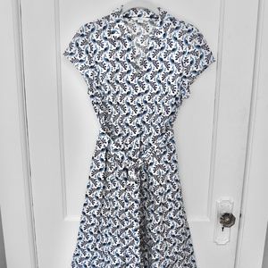 Boden Paradise Peacock Shirt Dress